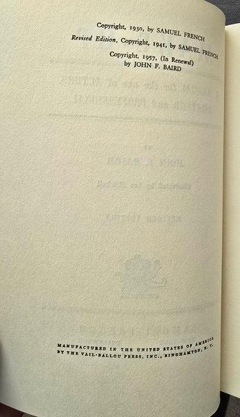 MAKE-UP by John F. Baird: Craft Manual for Theater Actors 1940's
